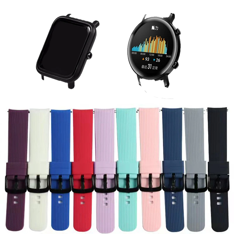 Ремешок силиконовый для наручных часов Huami Amazfit Bip 20 мм Xiaomi mijia quartz Garmin Forerunner 645