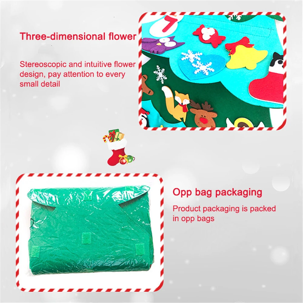 DIY Felt Christmas Tree Children’s Toy New Year Gifts Educational Toys Artificial Tree Wall Hanging Ornaments Puzzles For Kids