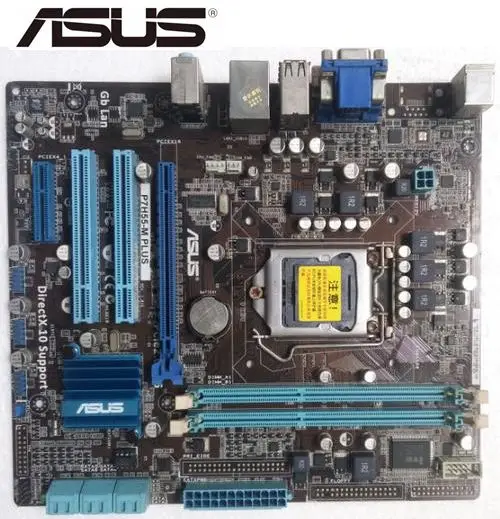 Kopen ASUS originele GEBRUIKT moederbord P7H55 M PLUS LGA 1156 DDR3 boards ondersteuning I3 I5 I7 H55 Desktop moederbord moederbord
