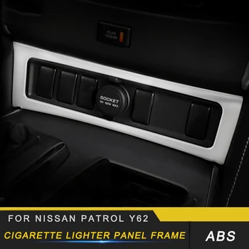 

For Nissan Patrol Y62 Auto Car Styling Cigarette Lighter Panel Frame Trim Stickers Covers Chrome Interior Accessories
