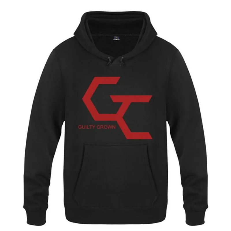 Black hoodie 3 Мужские толстовки с капюшоном аниме Guilty Crown, флисовая мужская кофта-худи с длинным рукавом, мужские толстовки, зимний Повседневный пуловер для катания на коньках - Цвет: Black hoodie 3
