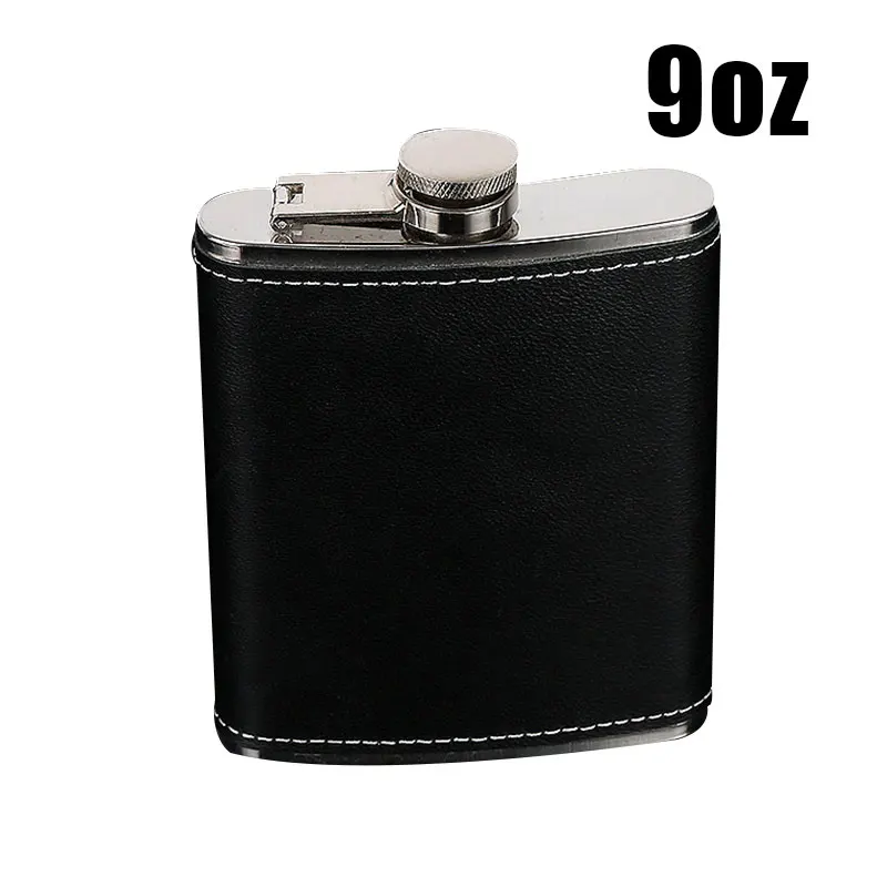 Portable Stainless Steel Hip Flask Flagon Whiskey Wine Pot Bottle Gift 5/6/7/8/9 Oz with Leather Holder KIMA88 | Дом и сад