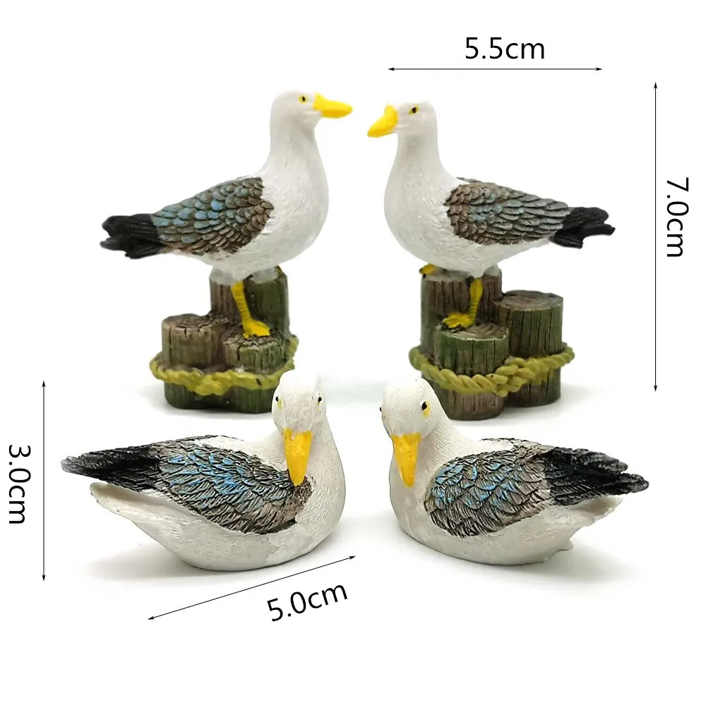 2 шт морская птица Чайка подставка пень миниатюрный Сказочный Сад украшение для дома мини ремесло Ландшафтный Декор DIY аксессуары