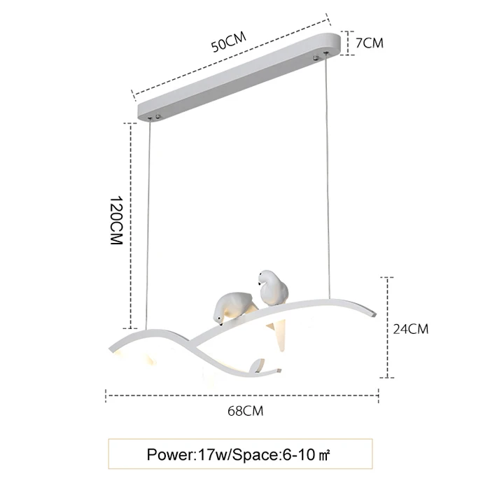 NEO GLeam современные светодиодные подвесные светильники для столовой, кухни, бара, магазина, подвесной светильник белый с птицей 90-260 В - Цвет корпуса: Length 680mm