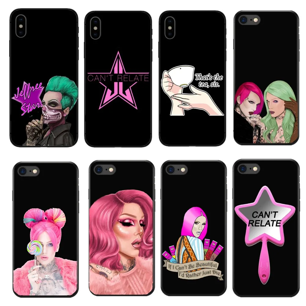 

Jeffree Star Black TPU soft silicone phone case be appropriate for iPhone 5 6 7 8 Plus X XR XMax11 11Pro 11ProMax