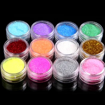 

12 Colors Salon Manicure Fashion Tips DIY Powder Party Makeup Shiny Art Decoration Nail Glitter