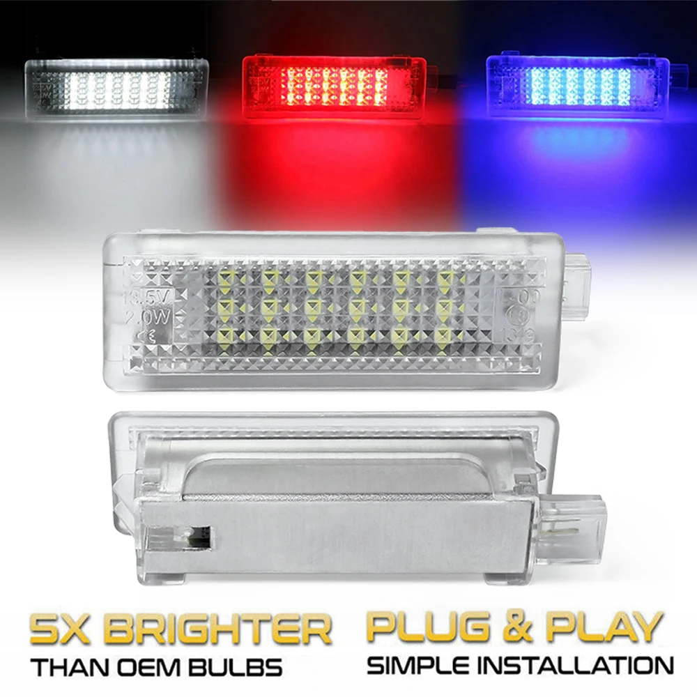 

2Pcs LED Under Door Courtesy Interior Footwell Light Luggage Trunk Glove Box Lamps For BMW 5 Series M5 E60 F10 F11 E61 F07 F18