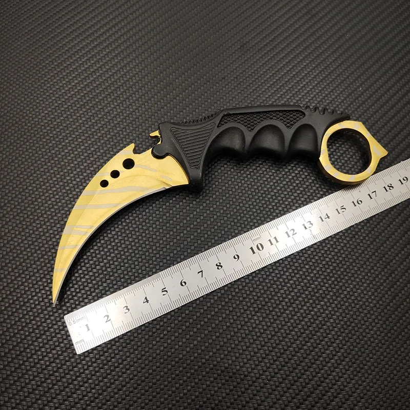 Прямая поставка 4,5 мм толщина CS GO Karambit нож кемпинг счетчик удара коготь тактический нож настоящая игра нож шейный нож оболочка
