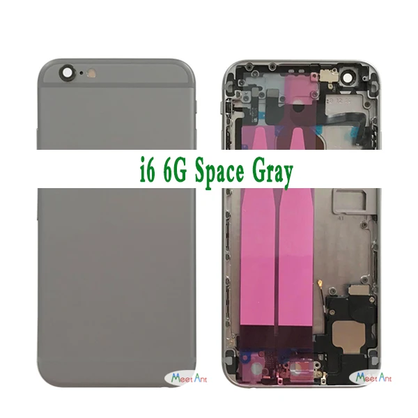 Высокое качество для iphone 6 6G или 6S Задняя средняя рамка Шасси Полный Корпус в сборе крышка батареи задняя дверь с гибким кабелем - Цвет: i6 Space gray