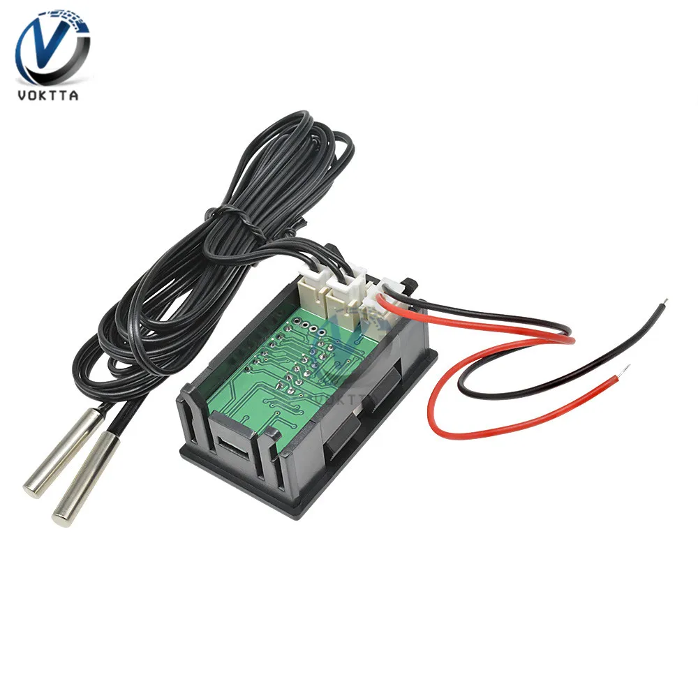 DC 4 V-28 V Mini 3 Бит/4 бита двойной Дисплей цифровой термометр Температура контроллер с NTC Водонепроницаемый металлический зонд для использования внутри помещений
