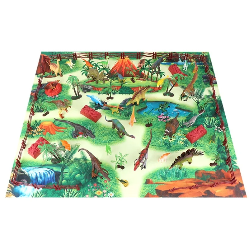 Children's educational early education simulation animal model boy dinosaur world game carpet toy 6