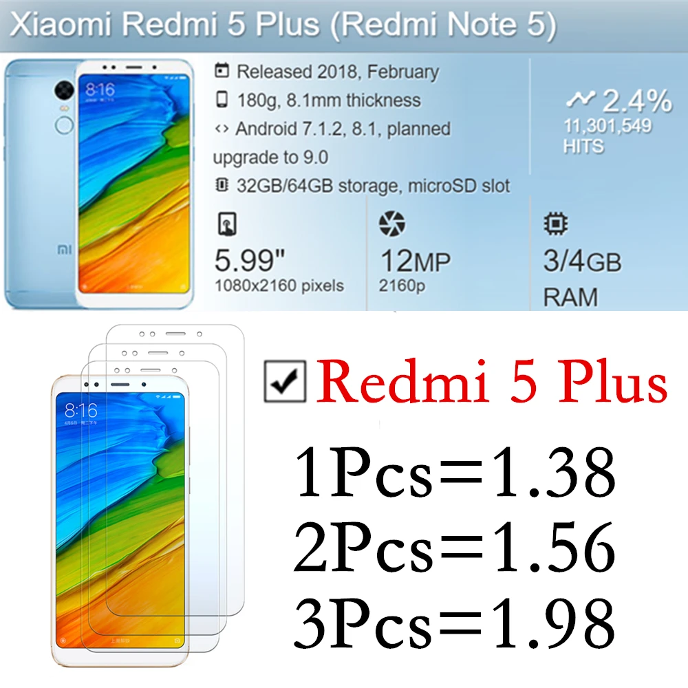 mobile protector Armored protective glass on the for xiaomi redmi 5 plus 6a 5plus tempered glas ksiomi resmi xiaomei redmi5plus screen protectors phone tempered glass