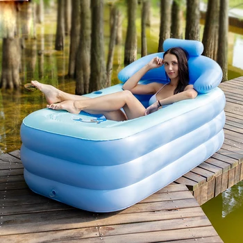 

Inflatable Bath Folding Adult Portable Inflatable Bathtub Blow Up Air Bath Tub PVC Anti-Slippery Air Pump Family Bathroom SPA