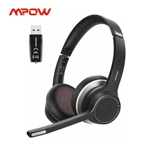 Mpow hc5 com adaptador usb sem fio bluetooth 5.0 fone de ouvido para call center driver 22h tempo de conversação cvc 8.0 cancelamento de ruído mic