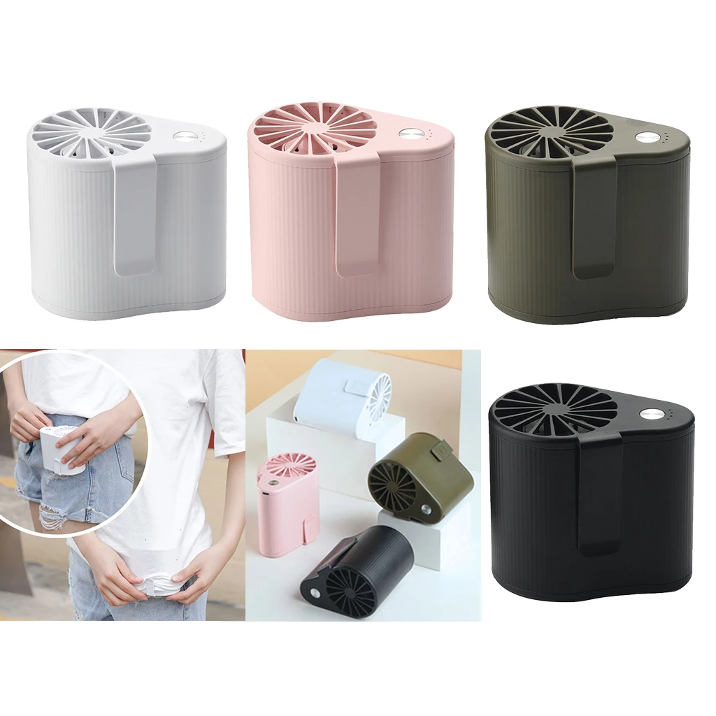 2PCS Waist Clip On Mini Fan Portable Fan for Camping Fishing Outdoor