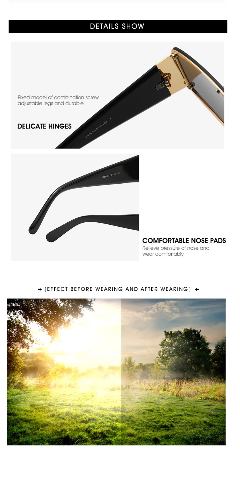 Sunglasses - Luxury Oversized Gradient Sunglasses – Kaaum