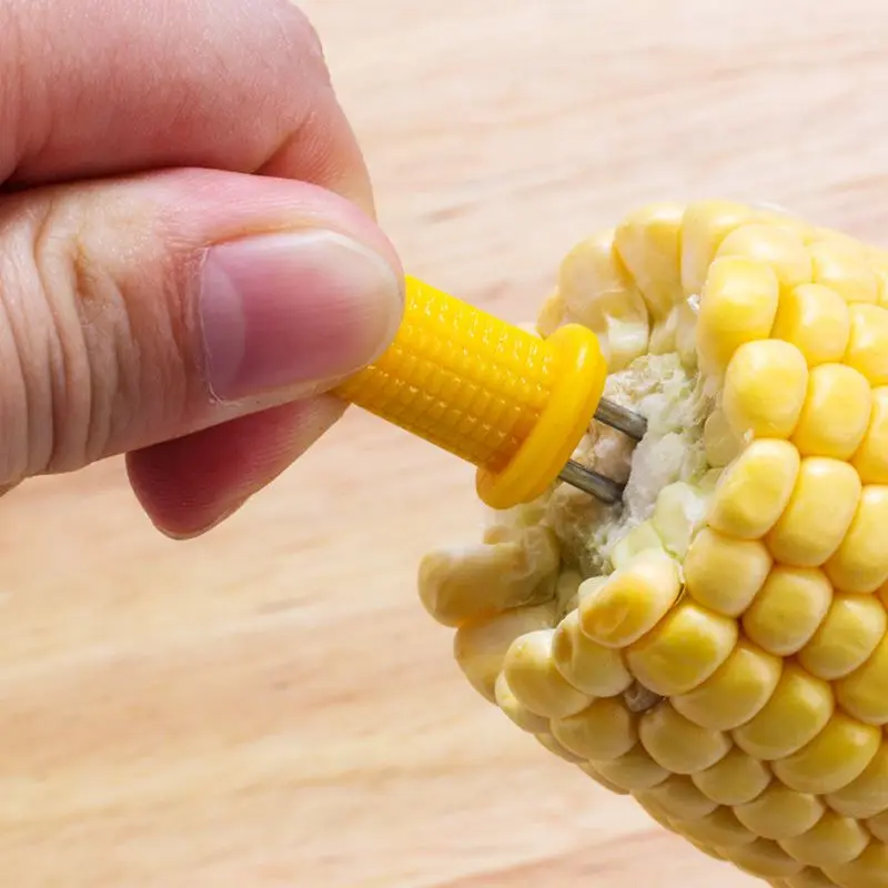 Creative Corn Cob Holders BBQ Grill Prongs Grips Forks Party Food Skewers Hot Dog Meat Kitchen Tool Outdoor Barbecue Accessory