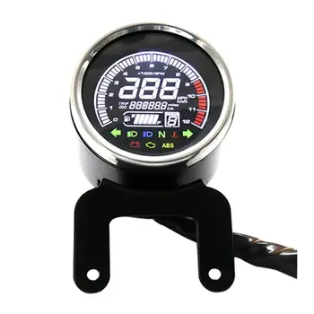 

12V Multifunctional Instrument Electroplated Iron + Abs Motorcyclist Modification Lcd Screen Mileage Switch