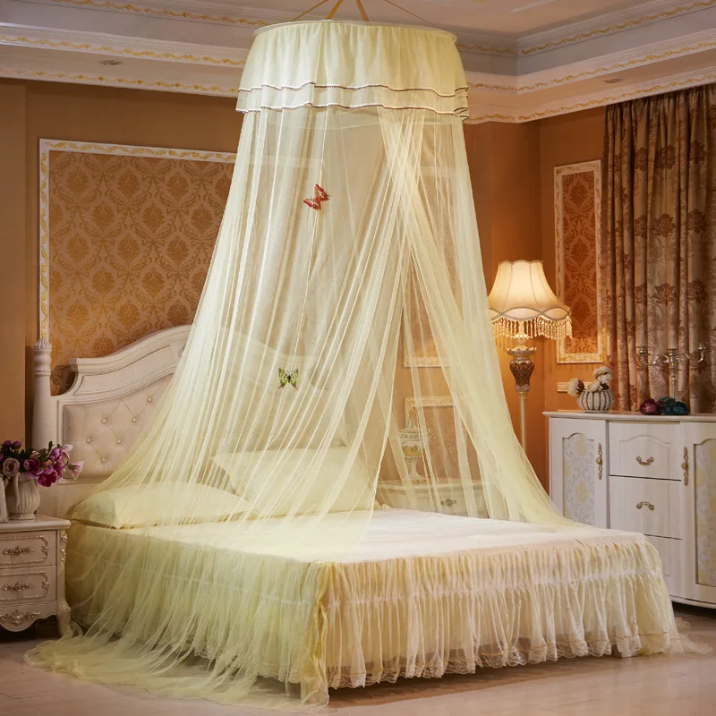 

Hanging bed net mosquito net for1.2-1.8m bed wedding decoration high ceiling high density Ceiling lace floor