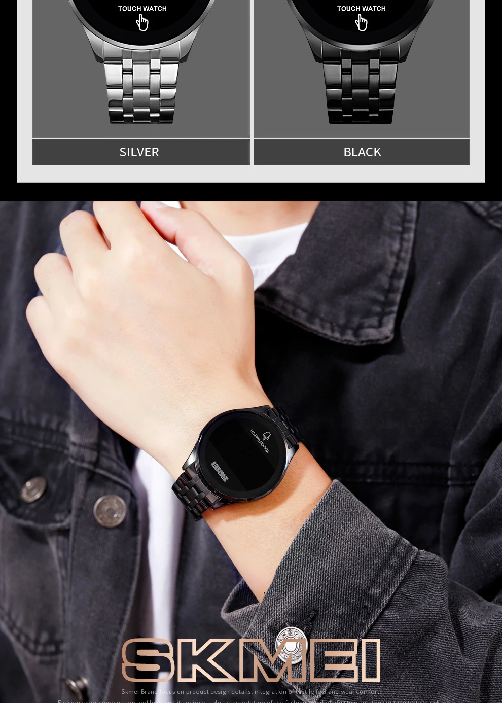 Touch Screen relógios de pulso, marca relógio, moda