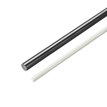 

uxcell FRP Fiberglass Round Rod 50cm Length Black White Engineering Round Bar Light weight for Tents Bags Umbrellas Sails