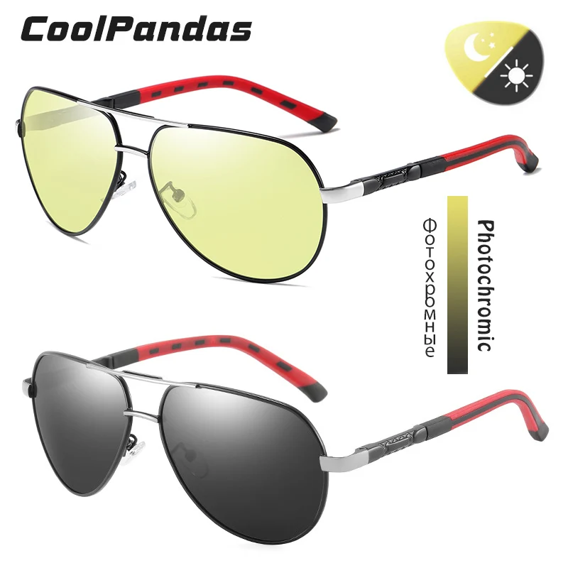 CoolPandas, фирменный дизайн, фотохромные солнцезащитные очки, поляризационные, для мужчин, для вождения, дня, ночного видения, солнцезащитные очки для женщин, хамелеон, lentes de sol