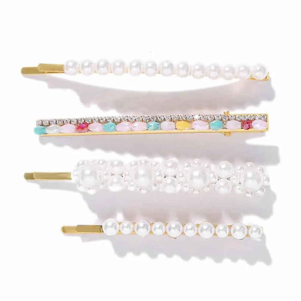 Best lady Trendy Hair Pins Sets For Women Wedding Korean Simulated Pearls Girls Party Bohemian Headwear Gifts Hair Accessories - Цвет: 28