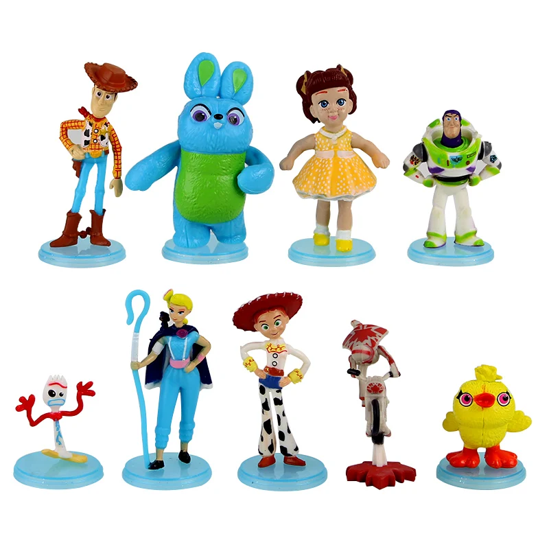 9 шт./компл. Toy Story 4 Deluxe Figure Bo Peep Poseable Woody Forky Ducky & Bunny игровой набор фигурка модель игрушки