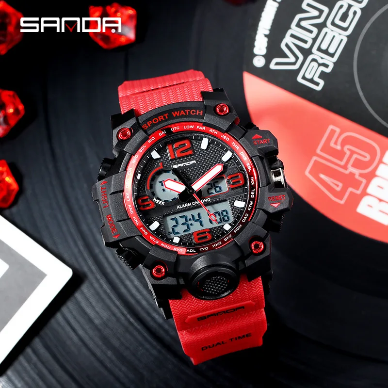 

SANDA New Style Men Waterproof Electronic Watch Fashion Multi-functional Outdoor Sports Watch Students Top Grade Watch