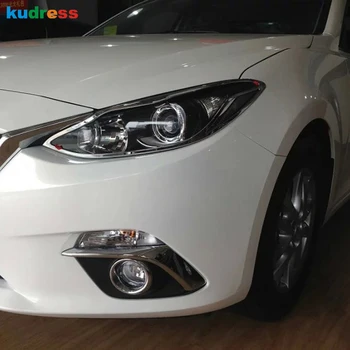 

For Mazda3 Axela 2013 2014 2015 2016 ABS Chrome Car Head Light Cover Trim Front Headlight Lamp Covers Sticker Accessories