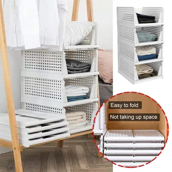 

Wardrobe Oversized Storage Foldabl Basket Multi-function Rack For Home Organizer Storage Box Hollow Breathable Storage Box