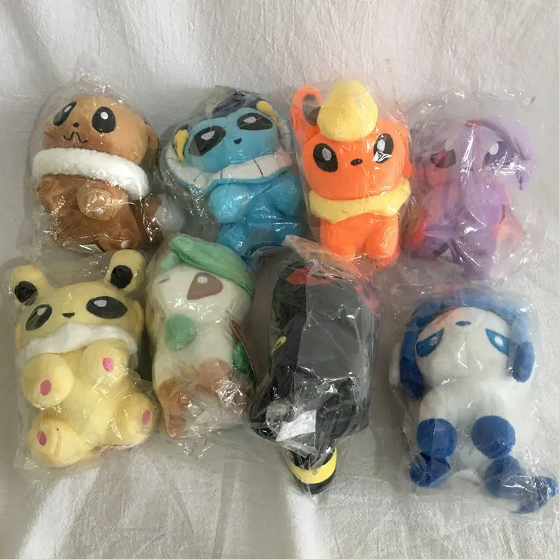 8 шт. 12 см Q игрушка Пикачу Eevee Vaporeon Jolteon Flareon и Espeon мягкие животные плюшевые игрушки