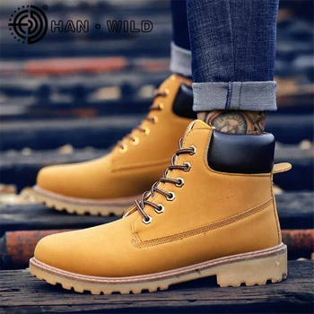 

Warm Men Snow Boots Autumn Winter Lace Up Mens Ankle Boots New Arrival Plush Casual Shoes Men Leather Tactical Shoes Sneakers