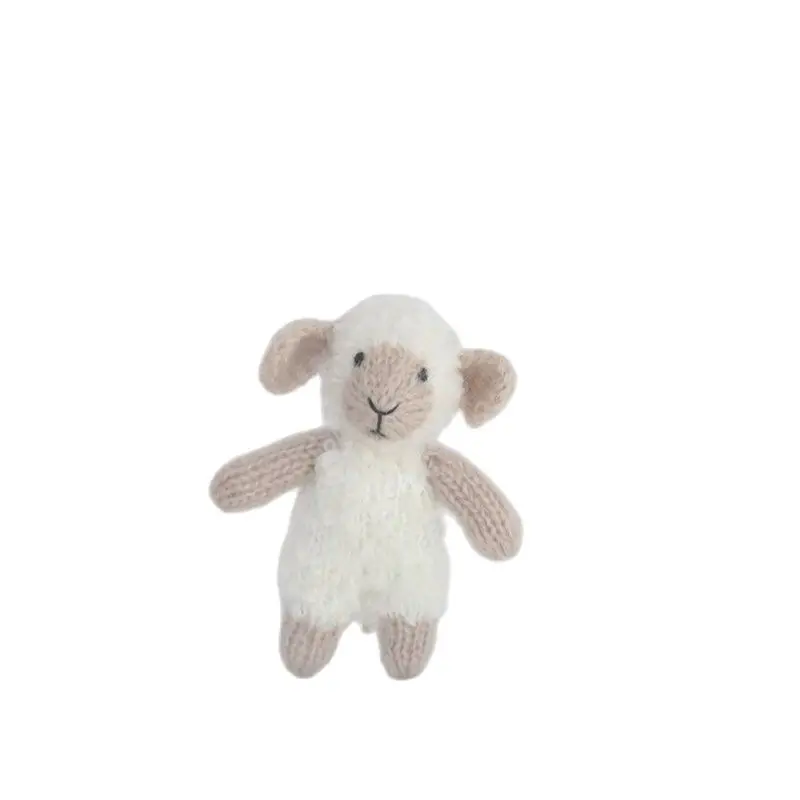 Newborn Crochet Sheep Toy Photography Props Amigurumi Lamb Knit Moahir Animal Stuffer Photo Studio Accessort | Мать и ребенок