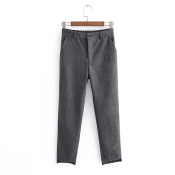 

VomVoa 2020 Spring New Korean Slim Commuting Edition Elastic High Waist Casual OL Two-color Pants 1070