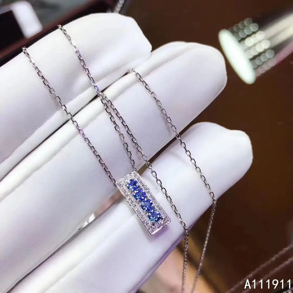 

KJJEAXCMY boutique jewelry 925 sterling silver inlaid Natural sapphire Women's pendant necklace luxurious supports test trendy