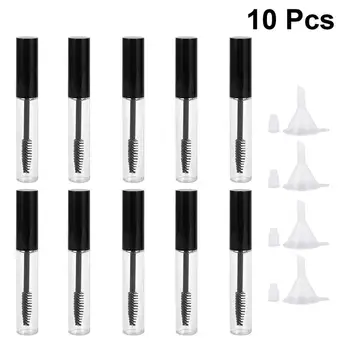 

10pcs Mascara Bottle Empty Refillable Bottles Portable Eyelash Growth Liquid Storage Container For Home Travel With 4pcs Funnel