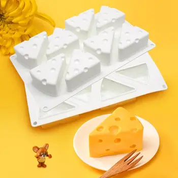 

8 Holes / 6 Holes Mold 3D Cheese Silicone Mold Dessert Cake Cheese Shape Silicone Decorating Tool Kitchen Utensil Cheese Mould