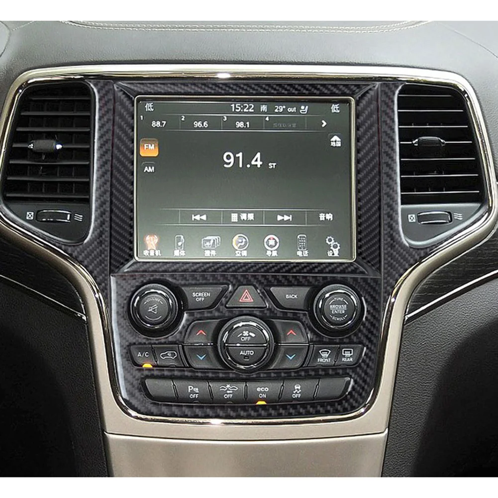 Углеродное волокно GPS навигационная панель Накладка для Jeep Grand Cherokee 2014-18