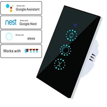 

WiFi Smart Light Switch Glass Panel Touch Wireless Remote Control Switch Home Smart Wall Switch Black White Durable