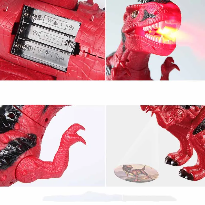 Hot new fire-breathing electric dinosaur 3D Tyrannosaurus design Light projection Walking sound model Situational animal pet toy 5