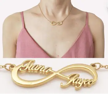 

Personalized Infinity With Name Necklaces For Women Men Couple Nameplated Jewelry Custom Letter Necklace Pendant Friendship gift