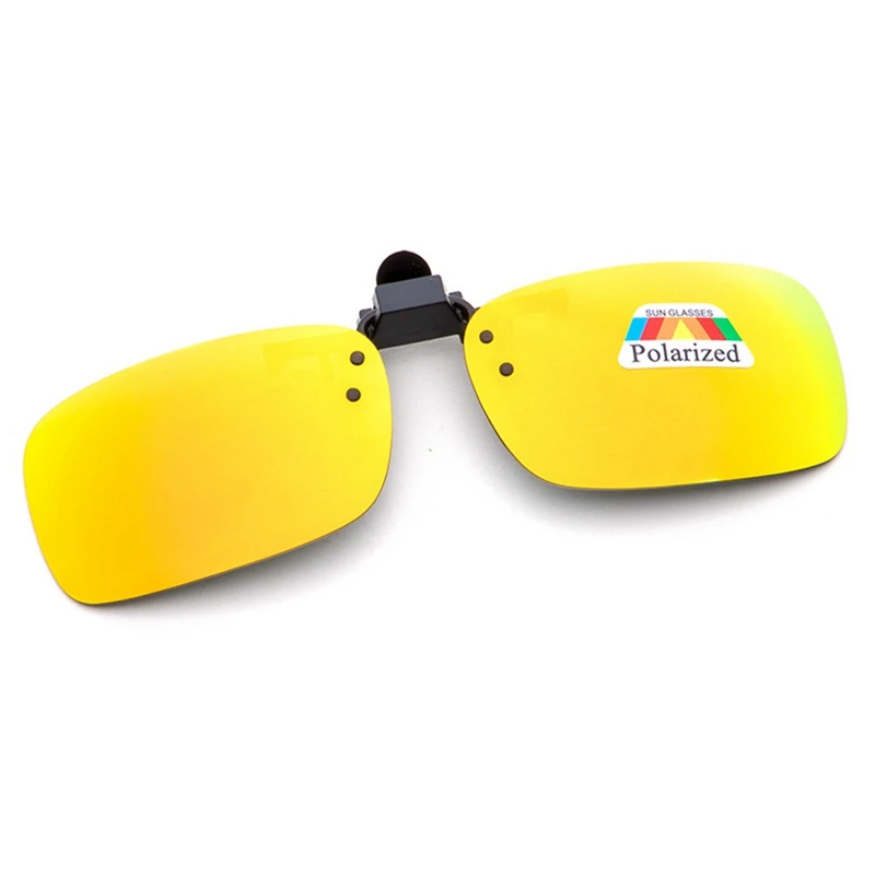 Polarized Clip On Sunglasses Near-Sighted Driving Night Vision Lens Anti-UVA Anti-UVB Car Driver Goggles Sunglasses Clip - Название цвета: YW-M