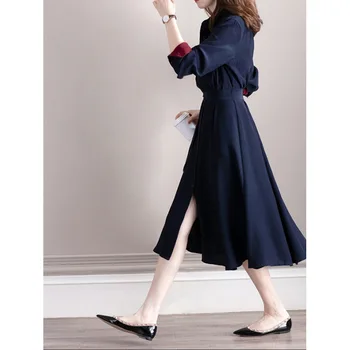 

Spot manufacturers selling qiu dong dress show thin color triacetate shirts with long dress