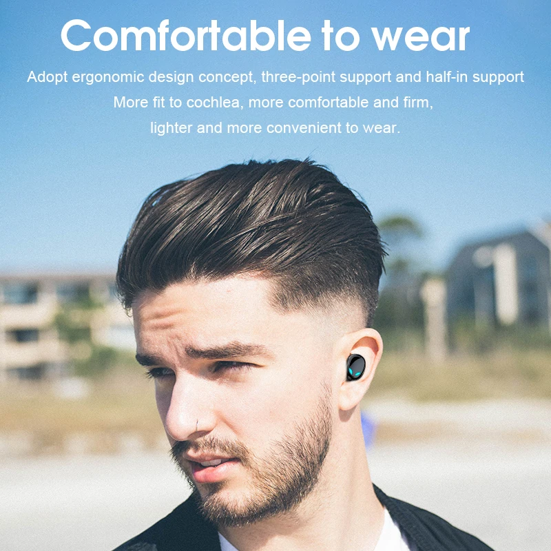 Hembeer Bluetooth 5.0 Wireless Earphone TWS Headphones Touch Control Earbuds 9D Stereo Headset 3500mAh Power Bank For Phone