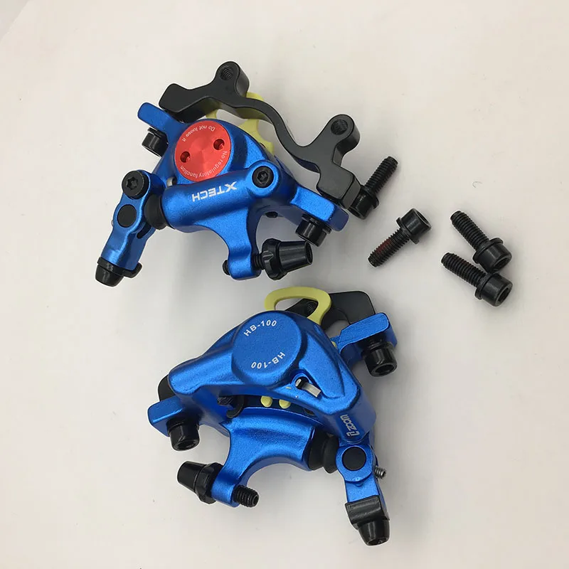 Zoom HB-100 MTB велосипед тормоза HB100 велосипедные тормоза суппорт w роторы запчасти для велосипеда гидравлический поршень двусторонний w V-Brake рычаг - Цвет: blue pair
