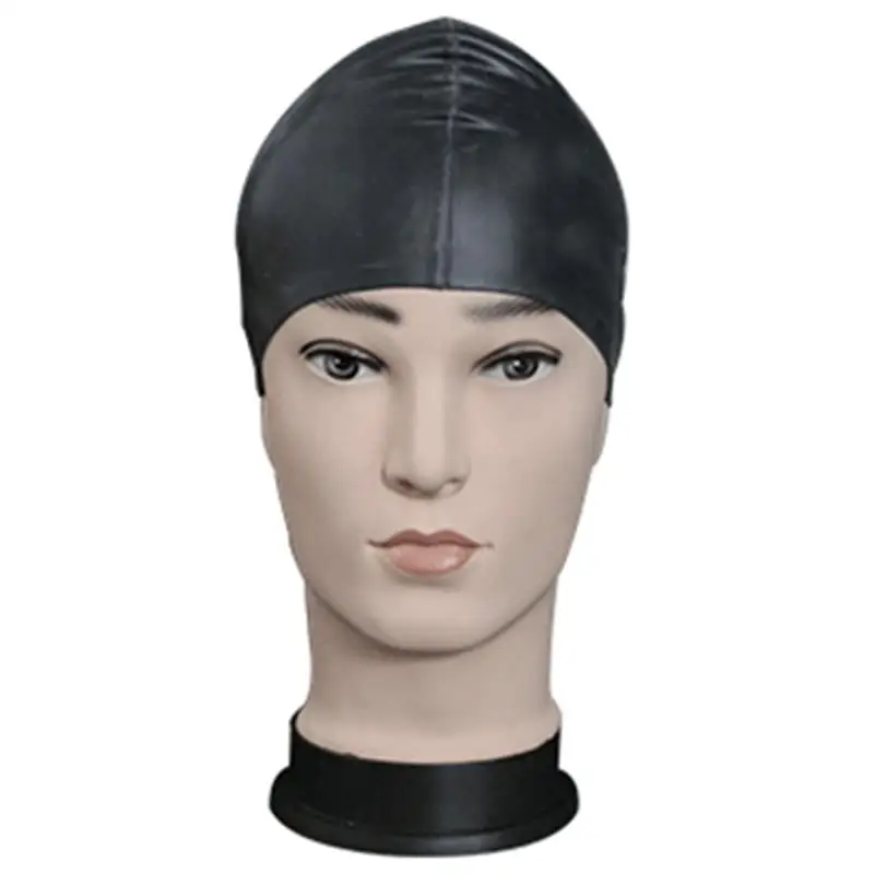 Black Плавающий ming cap Прочный Модный унисекс 18 цветов силиконовый спортивный плавательный головной убор эластичная шляпа аксессуары для улицы износостойкий - Color: Black