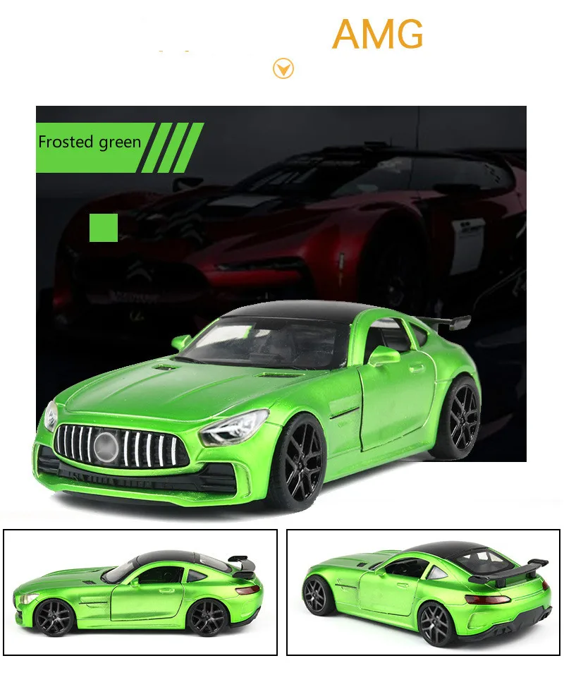 1:32 Масштаб сплава гоночный автомобиль модель игрушки для Mercedes Benz AMG GTR спортивный автомобиль металлический игрушечный автомобиль для детей подарок с оригинальной коробкой