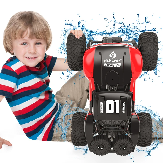 JJRC Q96 Remote Control Racing Car Amphibious RC Car 1:10 Scale 4WD Off Road All Terrain Waterproof Truck RTR Gift Toy for Kids