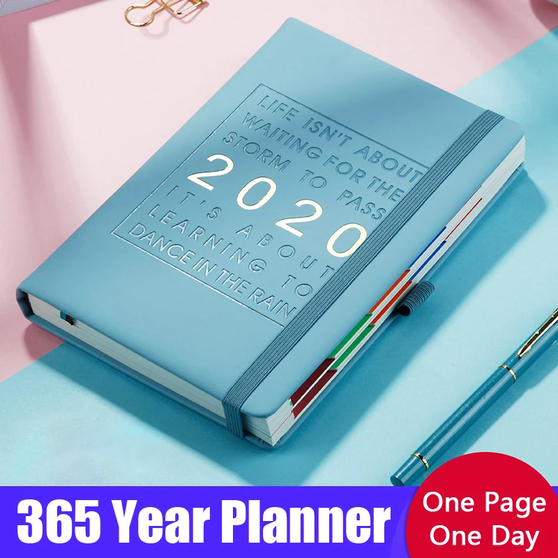 

Agenda 2020 A5 Paper Notebook Diary Organizer PU Leather 365 Year Monthly Planner Notepad Bullet Journal Stationery Carnet
